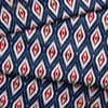 Lacivert-Kırmızı Etnik Baklava Motif İkat Desenli Dijital Baskılı Kumaş