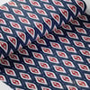 Lacivert-Kırmızı Etnik Baklava Motif İkat Desenli Dijital Baskılı Kumaş