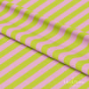 Lime Yeşili – Pudra Pembe 2,5 cm Çizgili Dijital Baskılı Kumaş