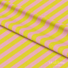 Limon Sarısı – Pudra Pembe 2,5 cm Çizgili Dijital Baskılı Kumaş
