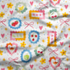 Masalsı Meyve Çerçeveleri Dijital Baskılı Kumaş