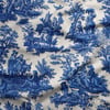 Mavi Masallar Toile de Jouy Dijital Baskılı Kumaş