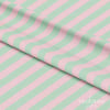 Mint Yeşili – Pudra Pembe 2,5 cm Çizgili Dijital Baskılı Kumaş