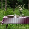 Mürdüm – Beyaz 2,5 cm Çizgili Dijital Baskılı Kumaş