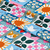 Mutluluk Kareleri Patchwork Dijital Baskılı Kumaş
