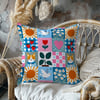 Mutluluk Kareleri Patchwork Dijital Baskılı Kumaş