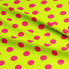 Neon Lime Puantiye Dijital Baskılı Kumaş