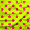 Neon Lime Puantiye Dijital Baskılı Kumaş