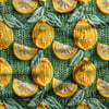 Örgü Bahçesinde Limon Neşesi Dijital Baskılı Kumaş