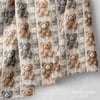 Örgü Zeminde Renkli Teddy Ayıcıklar Dijital Baskılı Kumaş