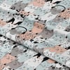 Pastel Miyavlar Desenli Dijital Baskılı Kumaş