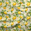 Pastel Zeminde Limon Çiçekleri Baharı Dijital Baskılı Kumaş