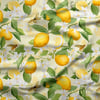 Pastel Zeminde Limon Çiçekleri Baharı Dijital Baskılı Kumaş