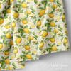 Pastel Zeminde Limon Çiçekleri Baharı Dijital Baskılı Kumaş