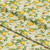 Pastel Zeminde Limon Çiçekleri Baharı Dijital Baskılı Kumaş
