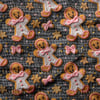 Pembe Fiyonklu Şeker Kurabiye Masalı – 3D Gingerbread Yılbaşı Dijital Baskılı Kumaş