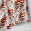 Pembe Yılbaşı'nın Sevimli Highland İneği – 3D Kış Masalı Dijital Baskılı Kumaş