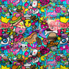 Pop Art Çılgınlığı Renkli Dijital Baskılı Kumaş