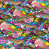 Pop Art Çılgınlığı Renkli Dijital Baskılı Kumaş