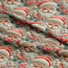 Pudra Parıltısında Vintage Noel Baba Dijital Baskılı Kumaş