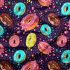 Rengarenk Donut Desenli Dijital Baskılı Kumaşı