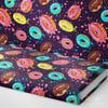 Rengarenk Donut Desenli Dijital Baskılı Kumaşı