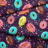Rengarenk Donut Desenli Dijital Baskılı Kumaşı
