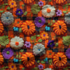 Renk Bahçesinde Balkabağı Rüyası Dijital Baskılı Kumaş