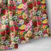 Renklerin Nakış Masalı Patchwork Bahçesi Dijital Baskılı Kumaş