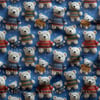 Renkli Kazaklı Teddy Ayıcıklar Dijital Baskılı Kumaş