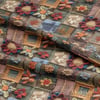 Renkli Patchwork Dokuda Nakışlı Çiçek Masalı Dijital Baskılı Kumaş