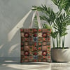 Renkli Patchwork Dokuda Nakışlı Çiçek Masalı Dijital Baskılı Kumaş