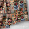 Renkli Patchwork Dokuda Nakışlı Çiçek Masalı Dijital Baskılı Kumaş