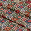 Renkli Şeritlerde Patchwork Çiçek Bahçesi Dijital Baskılı Kumaş