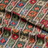 Renkli Şeritlerde Patchwork Çiçek Bahçesi Dijital Baskılı Kumaş