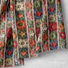 Renkli Şeritlerde Patchwork Çiçek Bahçesi Dijital Baskılı Kumaş