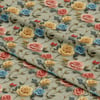 Renkli Vintage Güller – 3 Boyutlu Nakış Efekti Dijital Baskılı Kumaş