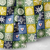 Retro Patchwork Semboller Dijital Baskılı Kumaş