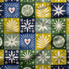 Retro Patchwork Semboller Dijital Baskılı Kumaş