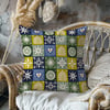 Retro Patchwork Semboller Dijital Baskılı Kumaş