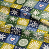 Retro Patchwork Semboller Dijital Baskılı Kumaş