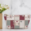 Rustik Patchwork Kalp ve Gül Dijital Baskılı Kumaş
