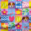 Sevimli Köpek Dostları Patchwork Dijital Baskılı Kumaş