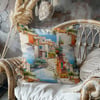 Taş Merdivenlerin Çiçekli Hikâyesi Dijital Baskılı Kumaş
