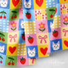 Tatlı Patchwork Dünyası Dijital Baskılı Kumaş