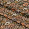 Toprak Tonlarında Patchwork Örgü Bahçesi Dijital Baskılı Kumaş