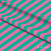 Turkuaz – Pembe 2,5 cm Çizgili Dijital Baskılı Kumaş
