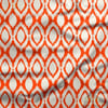 Turuncu-Beyaz İkat Desenli Dijital Baskılı Kumaş