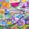 Yaz Neşesi Patchwork Dijital Baskılı Kumaş