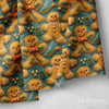 Zencefilli Kurabiye Ormanının Neşesi – 3D Gingerbread Dijital Baskılı Kumaş